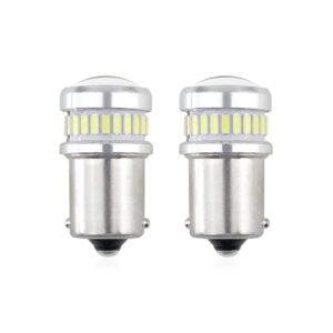 Set becuri auto cu LED CANBUS compatibil P21 R5W/R10W 30 SMD Alb 12V/24V, destinat competitiilor auto sau off-road