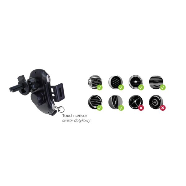 Suport auto inteligent pentru telefon cu incarcare wireless PHW-02 - imagine 3