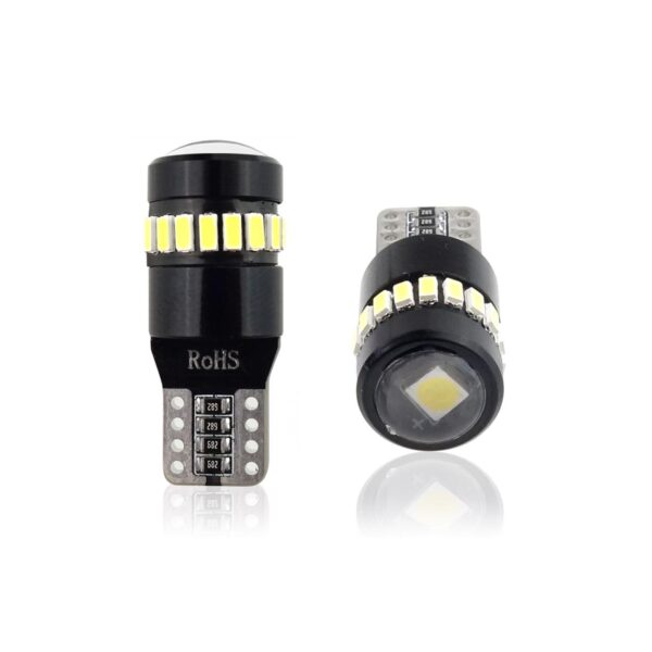 Set becuri auto cu LED CANBUS compatibil T10 W5W 19 SMD Alb 12V, destinat competitiilor auto sau off-road - imagine 2