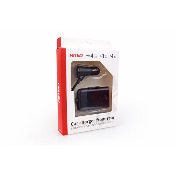Incarcator auto fata-spate cu cablu 4xUSB - imagine 2