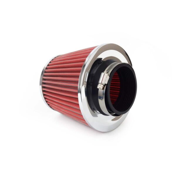Filtru de aer conic rosu + chrome cu 3 adaptoare - imagine 2