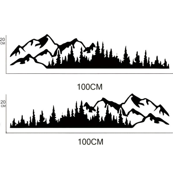 Set 2 stickere autoadezive pentru vehicule Off Road, model "Forest & Mountains", dimensiune 100 x 20 cm, culoare Neagra - imagine 5