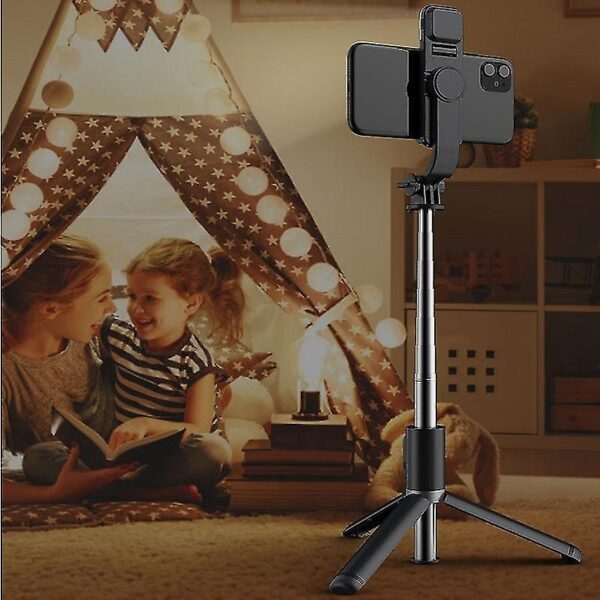 Set 3in1, Selfie Stick cu Lampa LED si Trepied, conectare Bluetooth, alimentare USB - imagine 5