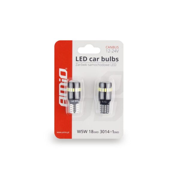 Set becuri auto cu LED CANBUS compatibil T10 W5W 19 SMD Alb 12V, destinat competitiilor auto sau off-road - imagine 3
