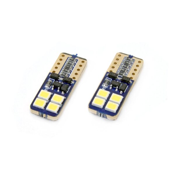 Set becuri auto cu LED CANBUS compatibil T10e W5W 8 SMD Alb 12/24V, destinat competitiilor auto sau off-road - imagine 3