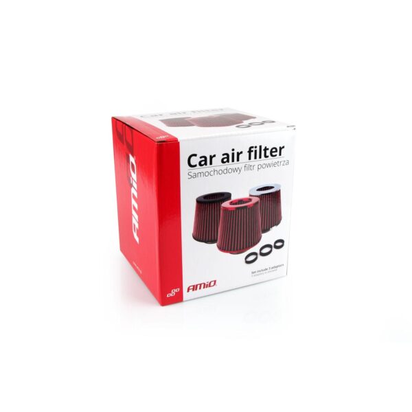 Filtru de aer conic rosu cu 3 adaptoare - imagine 3