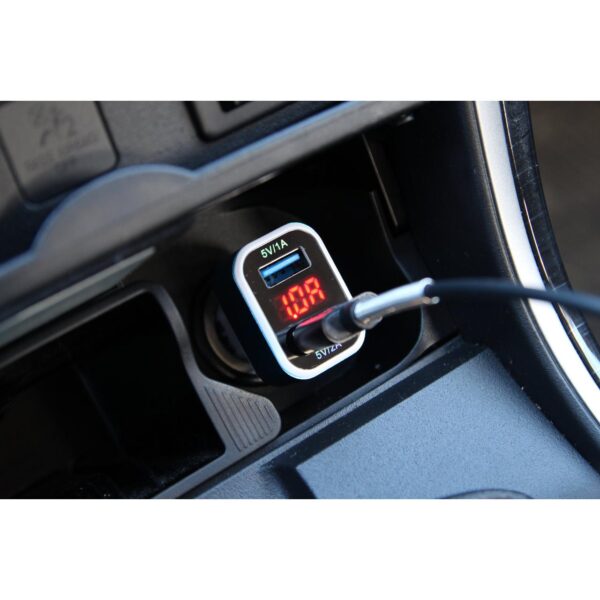 Incarcator auto 2xUSB cu Voltmetru Digital - imagine 5