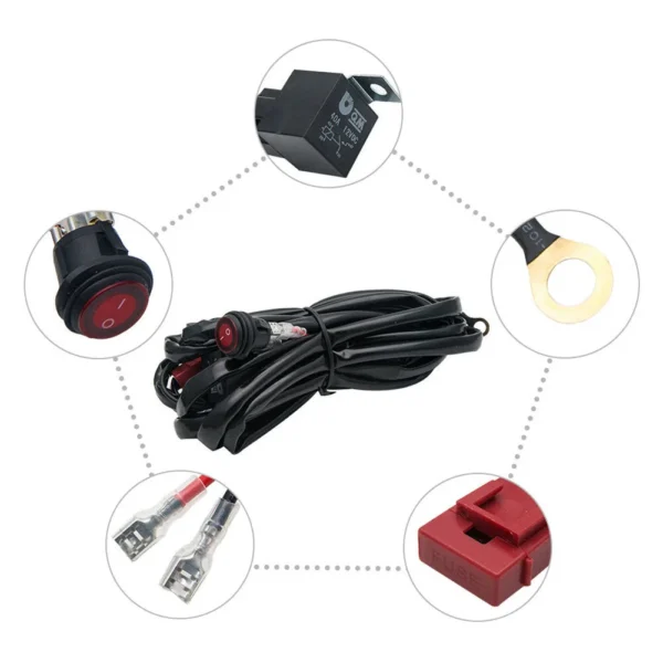 Cablaj cu intrerupator, releu si siguranta pentru montarea barelor sau a proiectoarelor LED - imagine 2