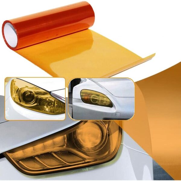 Folie protectie faruri / stopuri auto - Orange (pret/m liniar) - 034 - imagine 2