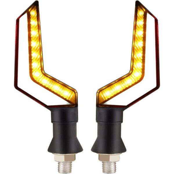 Set 2 lampi Semnalizare Moto, model BUMERANG, cu 2 functii, pozitie si semnalizare, tensiune 12V - imagine 2