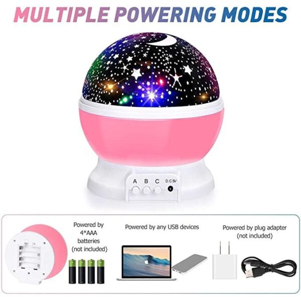 Proiector LED cu alimentare USB, model "Galaxy Stars" cu 9 moduri de afisare - imagine 6