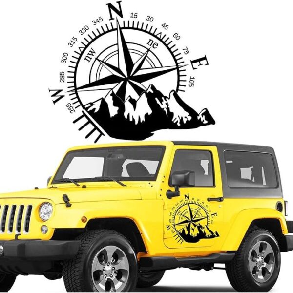 Sticker autoadeziv pentru vehicule Off Road, model "Kompass", dimensiune 44 x 55 cm, culoare Neagra - imagine 2