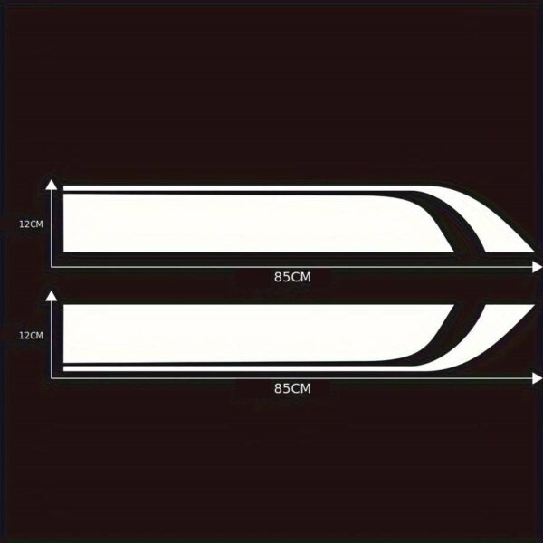 Set 2 stickere autoadezive Tuning, model "Hood Stripes V1", dimensiune 85 x 12 cm, culoare Neagra - imagine 3