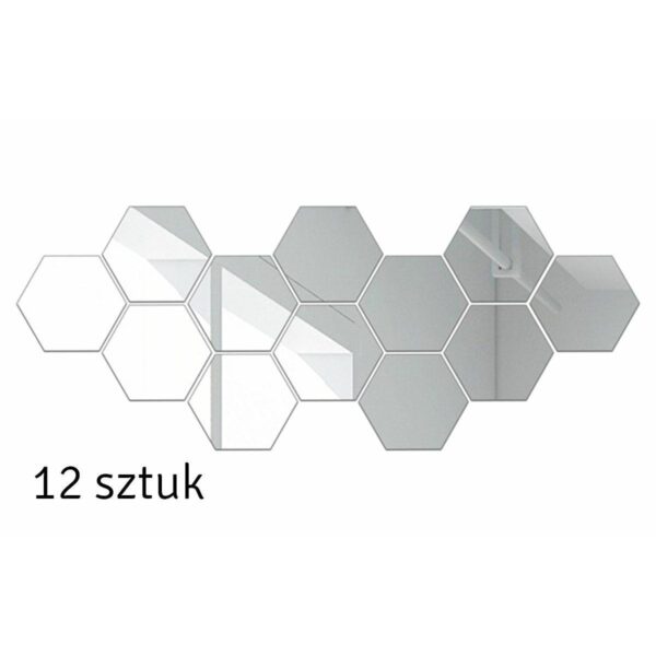 Set 12 panouri autocolante hexagonale oglinda de perete, model Ambiance Mirror, dimensiuni 15,5 x 17,5 cm - imagine 3