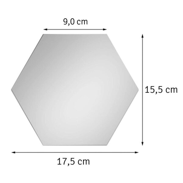 Set 12 panouri autocolante hexagonale oglinda de perete, model Ambiance Mirror, dimensiuni 15,5 x 17,5 cm - imagine 4