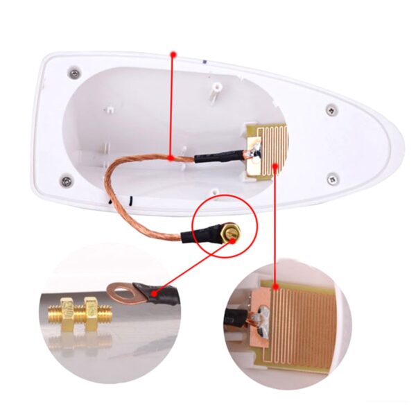 Antena auto activa AM - FM tip "SHARK TAIL" culoare ROSU - imagine 3