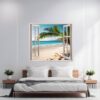 Folie imprimata color pentru decor perete locuinta, dimensiune 125 x 110cm, model: VIEW TO HAVEN 40