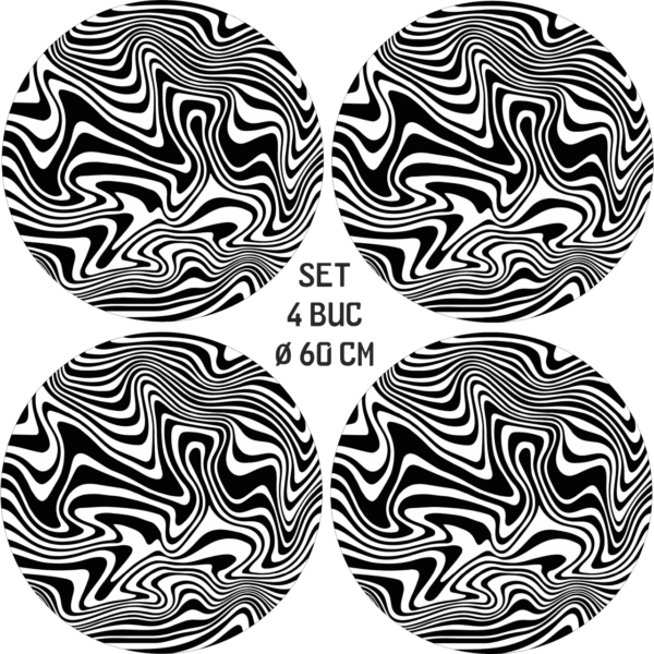 Set 4 Folii Imprimate Outdoor cu EcoSolvent, autoadezive, pentru decorarea jantelor auto, dimetru 60 cm, model FJT-09 - imagine 4