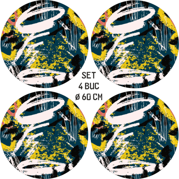 Set 4 Folii Imprimate Outdoor cu EcoSolvent, autoadezive, pentru decorarea jantelor auto, dimetru 60 cm, model FJT-16 - imagine 4