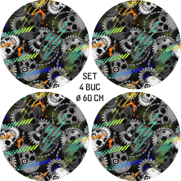 Set 4 Folii Imprimate Outdoor cu EcoSolvent, autoadezive, pentru decorarea jantelor auto, dimetru 60 cm, model FJT-20 - imagine 4