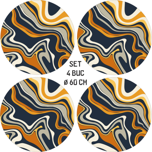 Set 4 Folii Imprimate Outdoor cu EcoSolvent, autoadezive, pentru decorarea jantelor auto, dimetru 60 cm, model FJT-21 - imagine 4