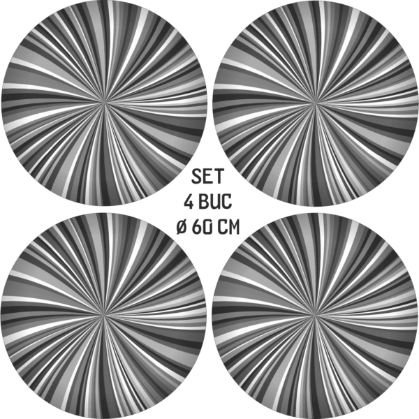 Set 4 Folii Imprimate Outdoor cu EcoSolvent, autoadezive, pentru decorarea jantelor auto, dimetru 60 cm, model FJT-38 - imagine 4