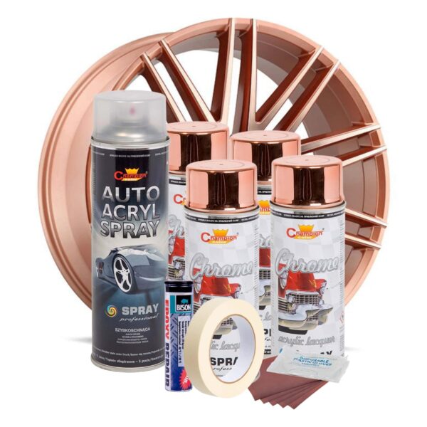 Kit complet reparatie si vopsire jante culoare Cupru Metalic, V4 - imagine 2