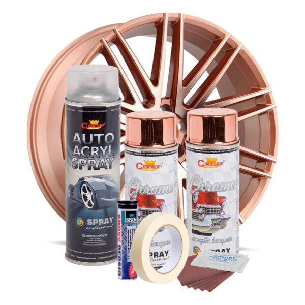 Kit complet reparatie si vopsire jante culoare Cupru Metalic, V2 - imagine 2