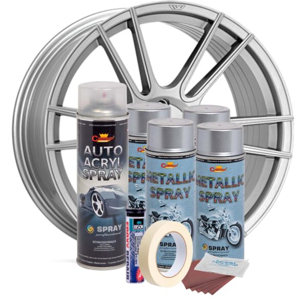 Kit complet reparatie si vopsire jante culoare Argintiu Metalizat, V4 - imagine 2
