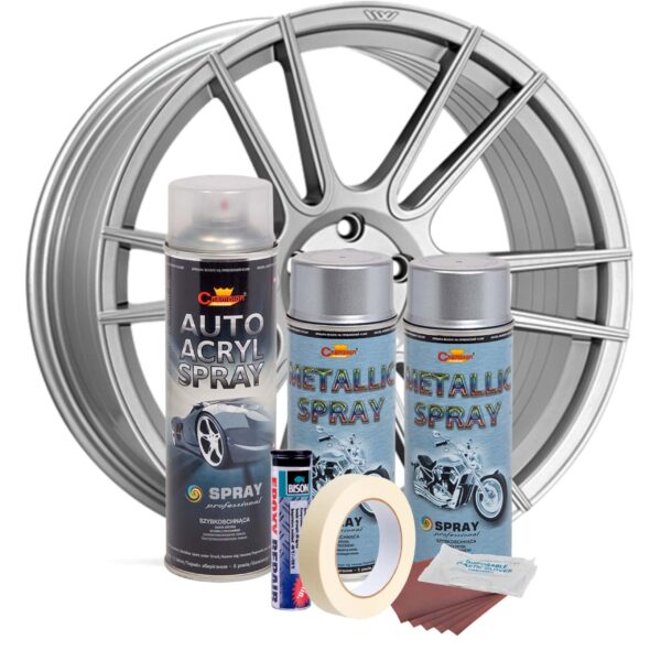 Kit complet reparatie si vopsire jante culoare Argintiu Metalizat, V2 - imagine 2