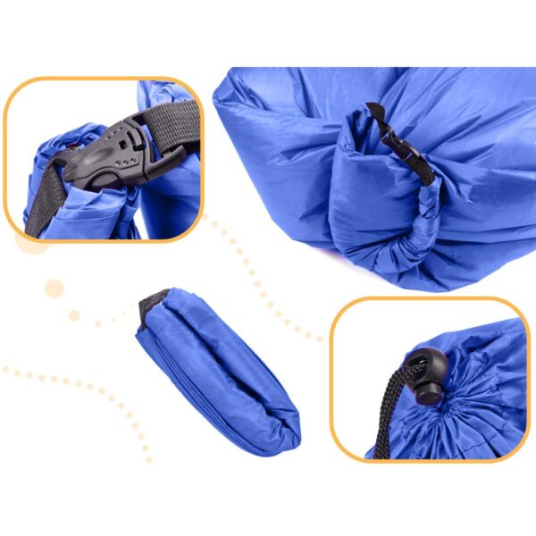 Saltea Autogonflabila "Lazy Bag" tip sezlong, 230 x 70cm, culoare Bleumarin, pentru camping, plaja sau piscina - imagine 2