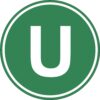 Eticheta, Autocolant Litera U, Autocolant Camion Litera U, Diamentru 22 cm