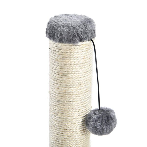Jucarie interactiva pentru pisici, model stalp cu ciucur, 100cm, culoare bej - imagine 2