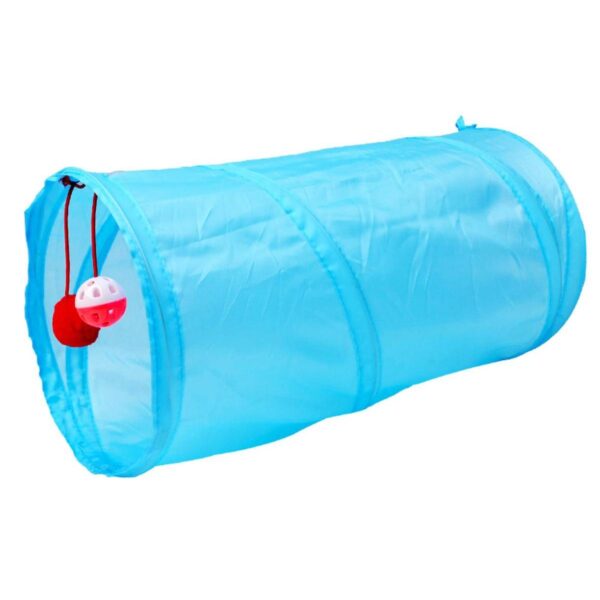 Jucarie pentru pisica de tip Tunel, lungime 50 cm, culoare albastru - imagine 2