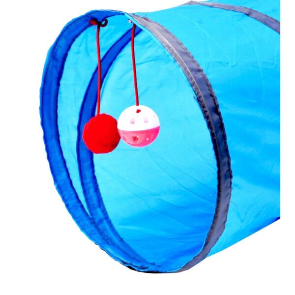 Jucarie pentru pisica de tip Tunel, lungime 50 cm, culoare albastru - imagine 5