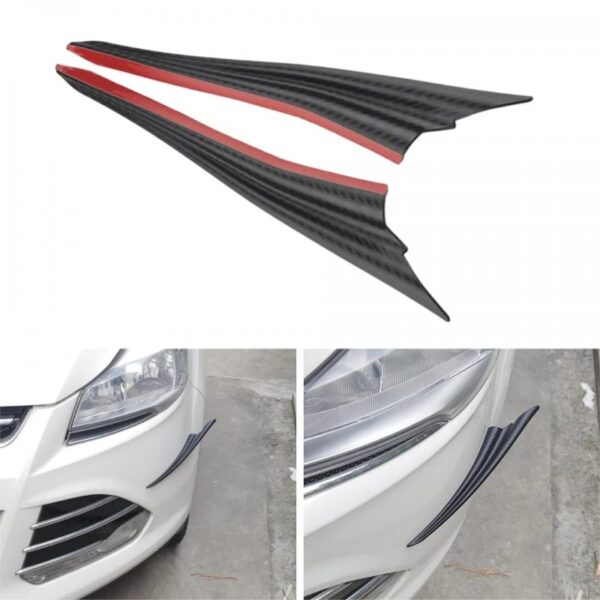 Set 2 aripioare ornamentale bara tuning, model SHARK, finisaj Carbon - imagine 2