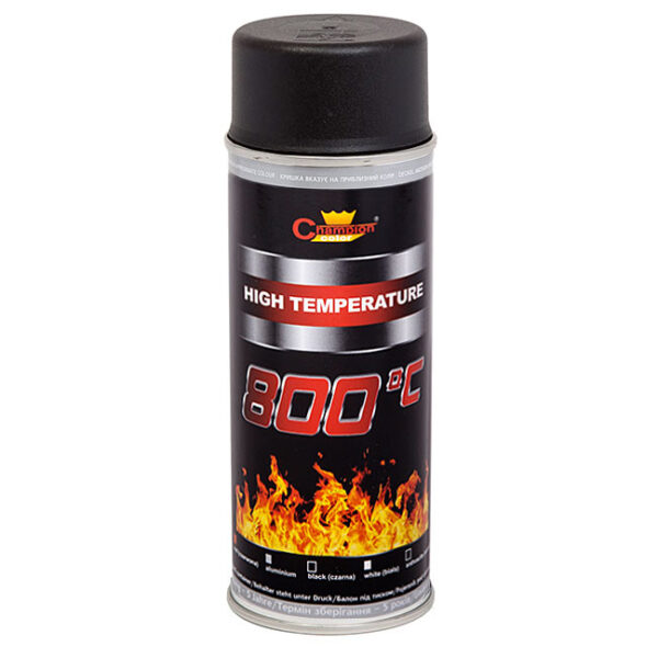 Spray Vopsea Rezistenta Termic pentru Etrieri, culoare Negru, 400ml, Champion Color, 800 °C - imagine 2