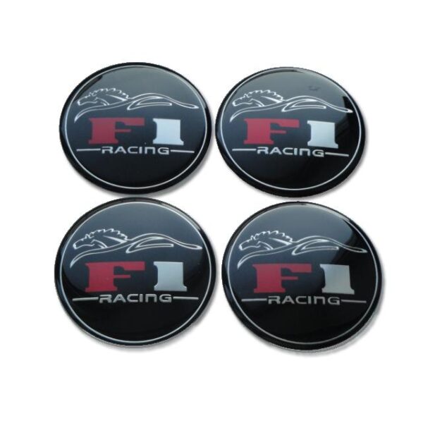 Set 4 buc. ornament central janta, model "F1 Black", diametru 5cm - imagine 2