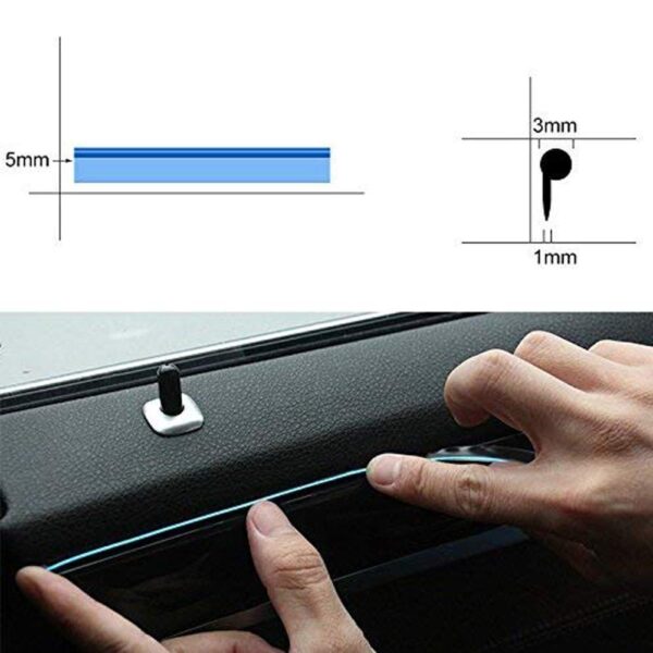 Fir Neon Auto "EL Wire" culoare Albastru, lungime 2M, alimentare 12V, droser inclus - imagine 3