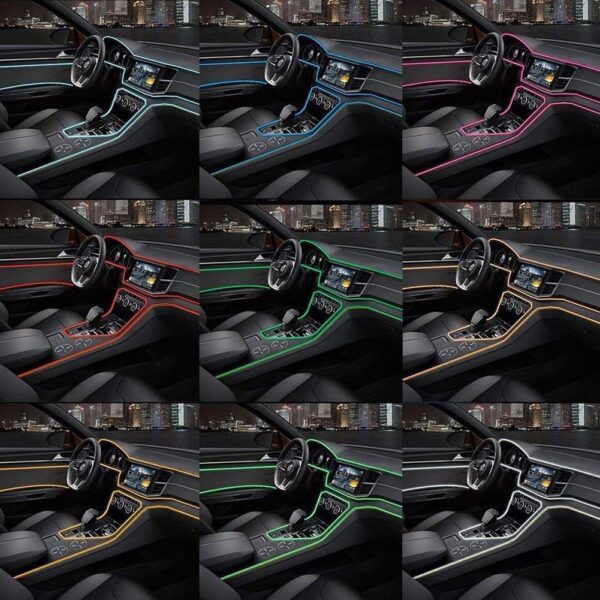Fir Neon Auto "EL Wire" culoare Albastru, lungime 1M, alimentare 12V, droser inclus - imagine 2