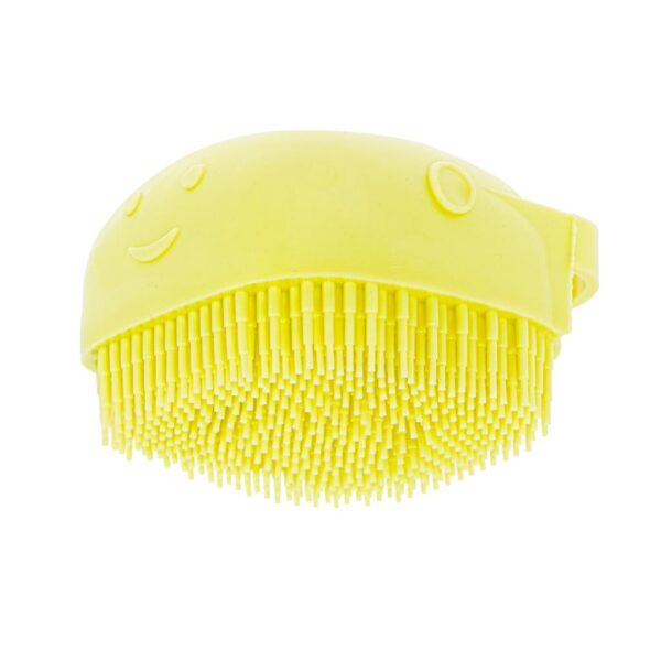 Perie din silicon cu dozator de sampon pentru spalare caini sau pisici, 7,5 x 7,5 cm, culoare galben - imagine 5