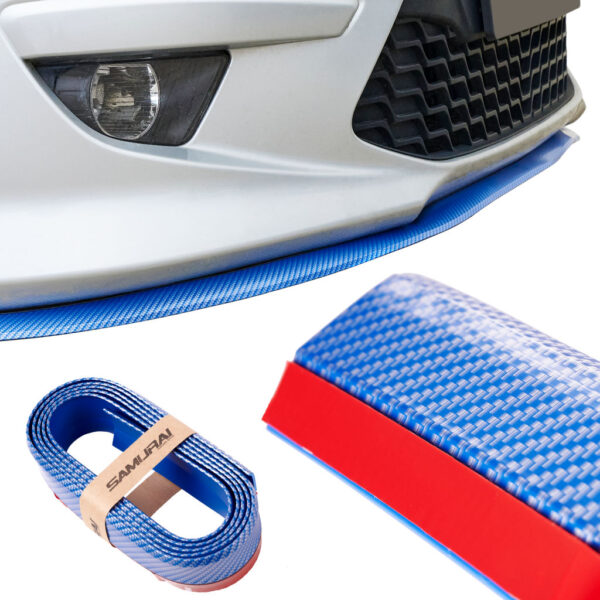 Protectie spoiler, prelungire bara fata/spate din cauciuc, culoare CARBON Albastru - imagine 2