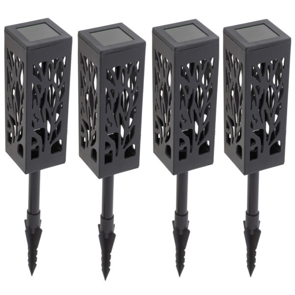 Set 4 lampi solare de gradina cu picior tip "Lampion" cu LED - imagine 5