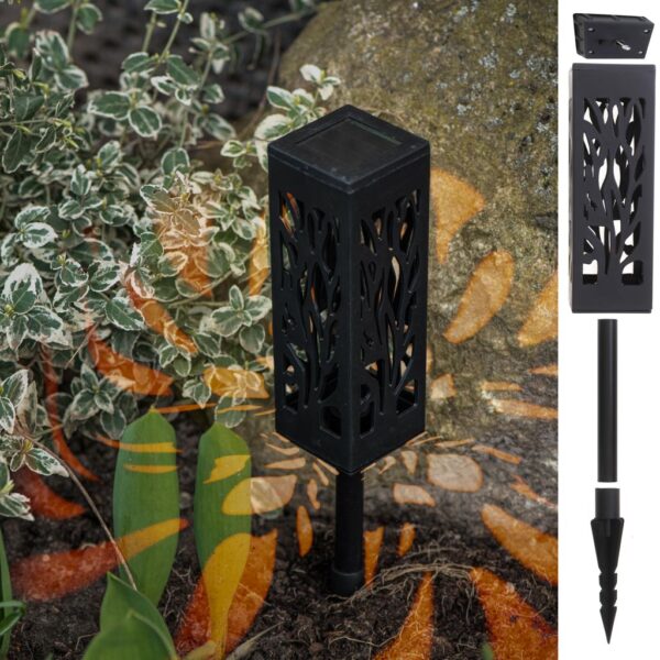 Set 4 lampi solare de gradina cu picior tip "Lampion" cu LED - imagine 3