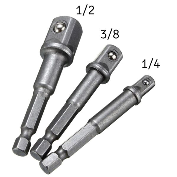 Set 3 adaptoare pentru scule de mana, dimensiunile 1/2, 3/8 și 1/4 - imagine 2