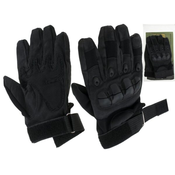Manusi Tactice cu elemente de protectie, marime L, cu destinatie Moto, ATV, SSV, QUAD, culoare Neagra - imagine 7