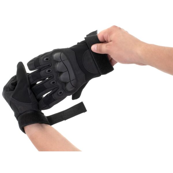 Manusi Tactice cu elemente de protectie, marime L, cu destinatie Moto, ATV, SSV, QUAD, culoare Neagra - imagine 3