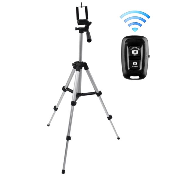 Trepied fotografic din aluminiu, compact, cu suport mobil 3D + Telecomanda Bluetooth - imagine 4