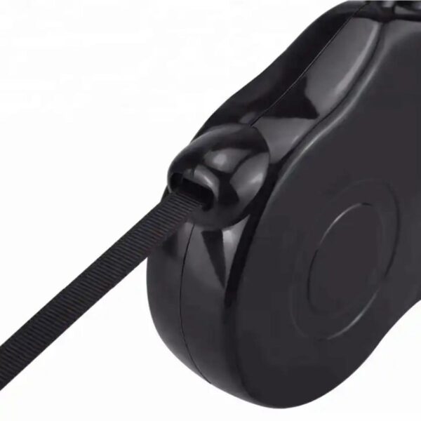 Lesa Retractabila Automata cu carabina pentru caini, lungime sfoara 5m, culoare Neagra - imagine 3