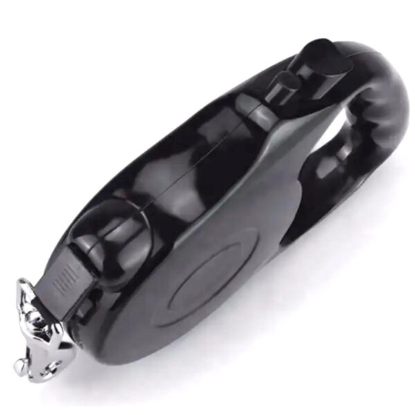 Lesa Retractabila Automata cu carabina pentru caini, lungime sfoara 5m, culoare Neagra - imagine 4